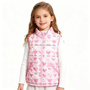 Saint Valentin Veste Matelassée <span class=keywords><strong>Gilet</strong></span> Haut Sans Manches Enfant Fille Vêtements Enfants <span class=keywords><strong>Gilet</strong></span> Rembourré Filles <span class=keywords><strong>Gilet</strong></span> Matelassé - Product Image 1
