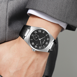 Montres à quartz pour hommes SKMEI 9390 en gros avec bracelets en cuir, disponibles à prix réduits, cadeaux pour amis - Product Image 3