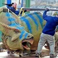 Dinosaure en acier Weibo Dino WB-FD pour parcs d'aventure, aéroports et jardins d'enfants - Exposition en extérieur et en intérieur