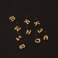 1 paire de boucles d'oreilles à clous en argent sterling 925 plaqué or 14 carats, design coréen, lettres, pour femmes