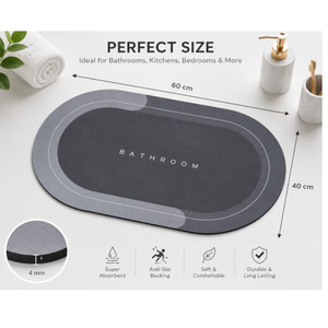 Alfombrilla de Baño de Diatomita Personalizada al por Mayor, Antideslizante, de Secado Rápido, Súper Absorbente, para Ducha, Lavabo y Bañera - Product Image 6