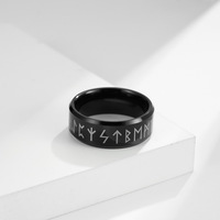 C&J Cross-Border Schmuck Nordischer Wikinger-Text Wolframstahl-Ring Runen-Ring für Männer und Frauen Wolfram-Gold Herr der Ringe