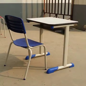 Ensemble de bureau et chaise scolaire ergonomique, moderne, écologique et durable pour enfants avec structure métallique - Product Image 5
