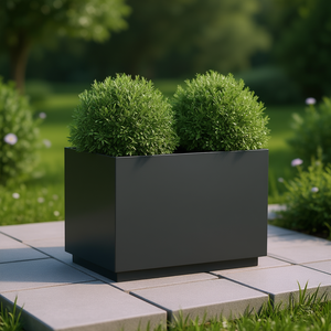 Vaso per Fiori in Acciaio Laminato a Freddo Antracite, Fioriera Quadrata Moderna e Minimalista per Giardino - Product Image 2