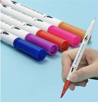 Ensemble de 12 marqueurs d'art à double pointe en feutre pour adultes et enfants - Stylos pinceaux pour la calligraphie et l'aquarelle