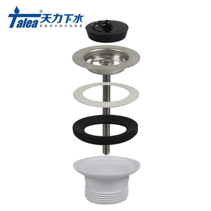 Venta Directa de Fábrica: Desagüe de Fregadero de Cocina con Conexión Roscada, Modelo <span class=keywords><strong>Talea</strong></span> XJ191, Blanco, Acero Inoxidable SUS304 - Product Image 3