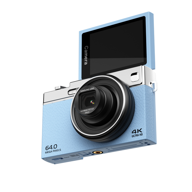 New OEM 4K 64MP Kid Photo Retro Vlog WIFI Camera with 12X Optical Zoom Autofocus, Flip Screen, Digital Cameras for Photography