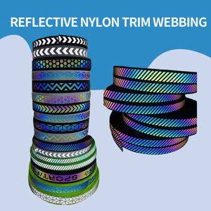 <span class=keywords><strong>Ruban</strong></span> réfléchissant de sécurité en polyester CE EN20471, tissage jacquard clair, garniture en nylon, bande de tissage, bande à coudre - Product Image 3