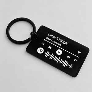 Llavero de metal personalizado al por mayor <span class=keywords><strong>con</strong></span> código musical, placa de canción, etiqueta de música <span class=keywords><strong>Spotify</strong></span>, nombre de canción y artista, ideal como regalo - Product Image 1