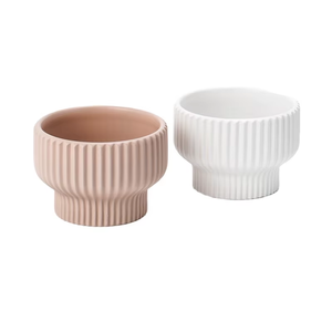 Pot de fleurs en céramique émaillée à rayures blanches, style campagnard, pour <span class=keywords><strong>jardin</strong></span> d'intérieur, planteur d'orchidées, pépinière, usage <span class=keywords><strong>extérieur</strong></span>, <span class=keywords><strong>idée</strong></span> <span class=keywords><strong>cadeau</strong></span> parfaite - Product Image 2