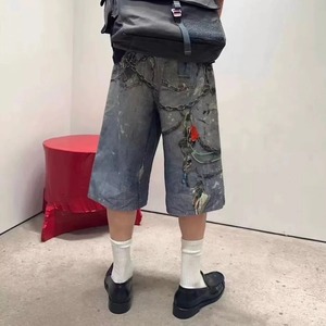 Pantaloncini da Uomo in Denim 100% Cotone con Stampa Effetto Stone, Design Personalizzato, Nuovi, Traspiranti, Lavati, di Alta Qualità - Product Image 5