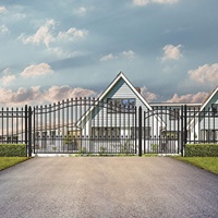 Matériel de clôture en fer forgé pour porte d'allée en acier décoratif populaire avec service de modélisation 3D Design élégant pour l'entreprise à domicile