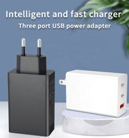 HNT OEM 65W US/EU Plug Pengisi Daya Cepat GaN 3-Port Berdaya Tinggi dengan Adaptor Pengisian Daya Ganda untuk Samsung Galaxy S25 S24 Ultra