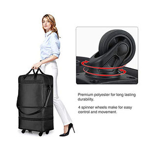 Mala Expansível e Dobrável, Bolsa de Viagem com Rodas, Bolsa de Lona para Homens e Mulheres, Bagagem Leve - Product Image 4