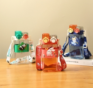Manufacturer Direct Sales Double Suction Portable Large Capacity Student Water Bottle Cute Drinkware