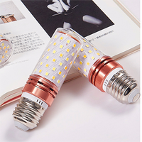 Ampoule LED E14/E27 à vis, lumière blanc chaud, trois couleurs, 12W, éclairage domestique, ampoule à maïs dimmable E27