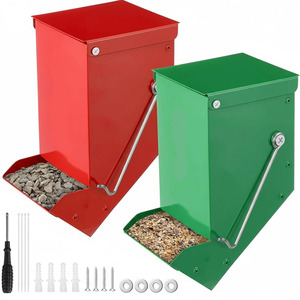 JH-Mech Hühnerfutterautomat für Muschelschalen und Granulat, mehrere Installationsmöglichkeiten, automatischer Metall-Hühnerfutterautomat - Product Image 1