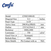 Pantalla Táctil LCD IPS Redonda de 8.2 Pulgadas 1080*1080 MIPI para Raspberry Pi, Simulador de Vuelo, Panel de Instrumentos