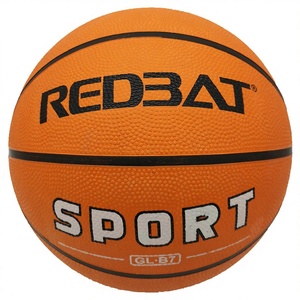 [Spot] Ballon de basketball d'entraînement pour adultes GL.B7 Modèle N°3 N°4 N°5 N°6 N°7 en caoutchouc orange noir avec ligne dorée – Vente en gros - Product Image 1