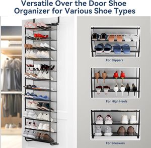 36 Pair Over Door Hanging <b>Shoe</b> Rack 10 Tier <b>Shoes</b> Organizer Wall Mounted <b>Shoe</b> Hanging Shelf, Space Saving - Product Image 5