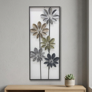 Arte de pared de hierro negro antiguo, estilo indio moderno, diseño de hoja de árbol abstracto, jarrón de pared decorativo de larga duración para el hogar Vertical - Product Image 3