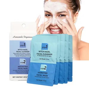 自有品牌OEM保湿金缕梅洁面乳面部护理套装茶树油泥面膜用于面部护理