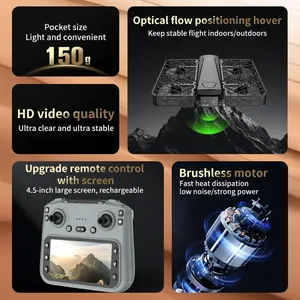 โดรน S161 Max Brushless Led Fold Hover <span class=keywords><strong>Air</strong></span> FPV กล้อง 720P HD ใหม่พร้อมชุดอุปกรณ์ครบชุด พร้อมหน้าจอ 4.5 นิ้ว ป้องกันการกระแทก โดรนบังคับวิทยุแบบ Quadcopter - Product Image 4