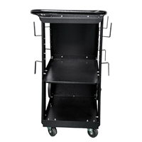 Chariot de soudeur d'usine en acier épais avec 4 supports de câbles et roues de 7 pouces pour machine à souder, chariot de soudage personnalisé OEM