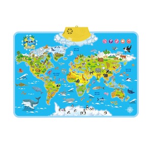 My World Mapa interactivo Geografía Juguete parlante educativo Banderas del mundo Gráficos murales para niños pequeños - Product Image 1