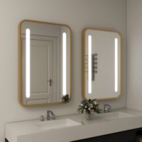 Cermin Pintar LED Bersertifikasi CE ETL Modern dengan Pencahayaan Output Tinggi, Sakelar Sensor Gerak Sentuh, Tahan Air IP44 untuk Kamar Mandi