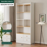 Kleiner Mansfield G567 Moderner Holz-Wohnzimmerschrank Boden-Decke-Wandmontierter Aufbewahrungsschrank mit Türen und Verstellbaren Regalböden