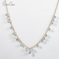 Collier de luxe Starsgem avec diamant de laboratoire taille brillant, percé au laser, en or 10K plaqué rhodium, certifié IGI, diamant flottant