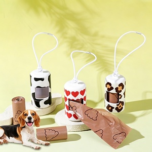 Bolsa para Desechos de Mascotas Zoyi, Portátil, Gruesa, Enrollable, Dispensador de Bolsas para Recoger Excrementos, Dispensador de Bolsas para Excrementos con Forma de Cilindro y Estampado Bonito - Product Image 1