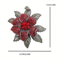 Broches vintage baroques de luxe en cristal avec fleur de rose rouge pour femmes, badges en strass, accessoires pour fêtes et banquets