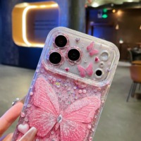 Funda de Teléfono de Lujo Premium con Forma de Corazón y Mariposa, Apta para Apple 17 Pro Max, Fundas Modernas para iPhone 16 Pro, Lindas para iPhone 15, 14, 13