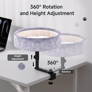 Cama Moderna para Gatos con Patrón Sólido, Giratoria 360° y Ajustable para Escritorio - Duradera, Ecológica, Desmontable y Lavable, Carga Máxima 44 LBS - Product Image 5