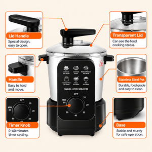 8L 10L Elektrische SWALLOW MAKER Maschine Fufu Cassava Yam Nshima Kocher Mixer Küchenmaschine mit einstellbarem Timer Küchengerät - Product Image 4