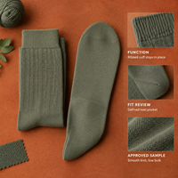 Chaussettes pour hommes en coton et élasthanne, coupe basse, pour le bureau, couleur sable forestier, tricot côtelé, talon et bout renforcés, tailles graduées, taille personnalisée