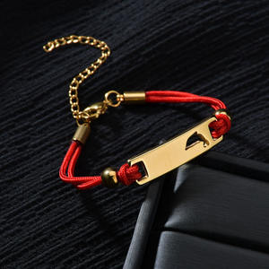 Pulsera <span class=keywords><strong>de</strong></span> Acero Inoxidable con Grabado Personalizado para Pareja, Brazalete Tejido <span class=keywords><strong>de</strong></span> Cuerda Roja Romántica con <span class=keywords><strong>Nombre</strong></span> y Logotipo, Joyería <span class=keywords><strong>de</strong></span> Regalo - Product Image 3