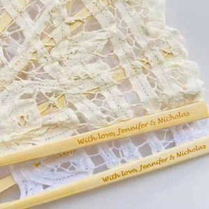 Wholesale 27cm Bamboo Folding Hand Fan with White Lace for Promotional & Business <b>Gifts</b> - Product Image 3