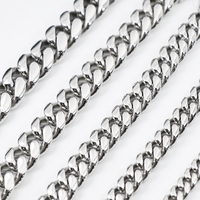 6/8/10/12/14/16mm cubain en acier inoxydable gourmette Bracelet en vrac Options de gros disponibles pour la fabrication et la revente de bijoux