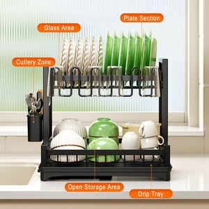 Thép chống gỉ đồ nấu nướng tấm ăn tối món ăn dây giá kệ với bảng cống khay - Product Image 2