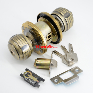 สังกะสีอัลลอยด์รอบ Lever ลูกบิดประตูลูกชุดจับล็อคห้องน้ำทรงกระบอกล็อคปุ่ม - Product Image 5