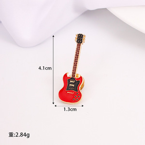 Gitar warna-warni antik Pin Enamel logam instrumen musik kecil bros kartun Pin klub lencana di tas baru - Product Image 3