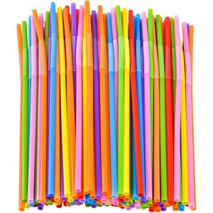 SONGNASS Pailles en plastique flexibles 12,8 pouces extra longues, pliables, colorées, jetables pour fêtes - Product Image 2