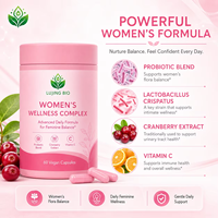 Complément Probiotique pour Femmes en Capsules avec Canneberge et Vitamine C, 60 Capsules Végétaliennes