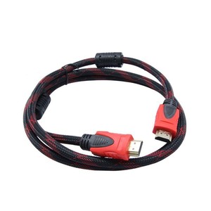 สาย <span class=keywords><strong>HDMI</strong></span> สีแดงดำ พร้อมหัวต่อชุบทอง ตัวนำทองแดง ความละเอียดสูง สำหรับคอมพิวเตอร์ จอภาพ และโทรทัศน์ - Product Image 2