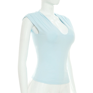 Viviblook Q26TP053 Chaleco de Mujer Más Vendido, Nuevo Modelo de Verano, Casual, Ajustado, Sin Mangas, Color Sólido - Product Image 2