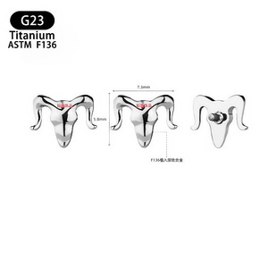 Boucles d'oreilles clous en titane G23 ASTM F136, bijoux de piercing unisexe tendance - Product Image 5