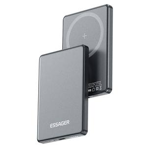 <span class=keywords><strong>ESSAGER</strong></span> Batterie Externe Magnétique 5000mAh Ultra Mince avec Recharge Sans Fil - Gris Foncé - Product Image 1